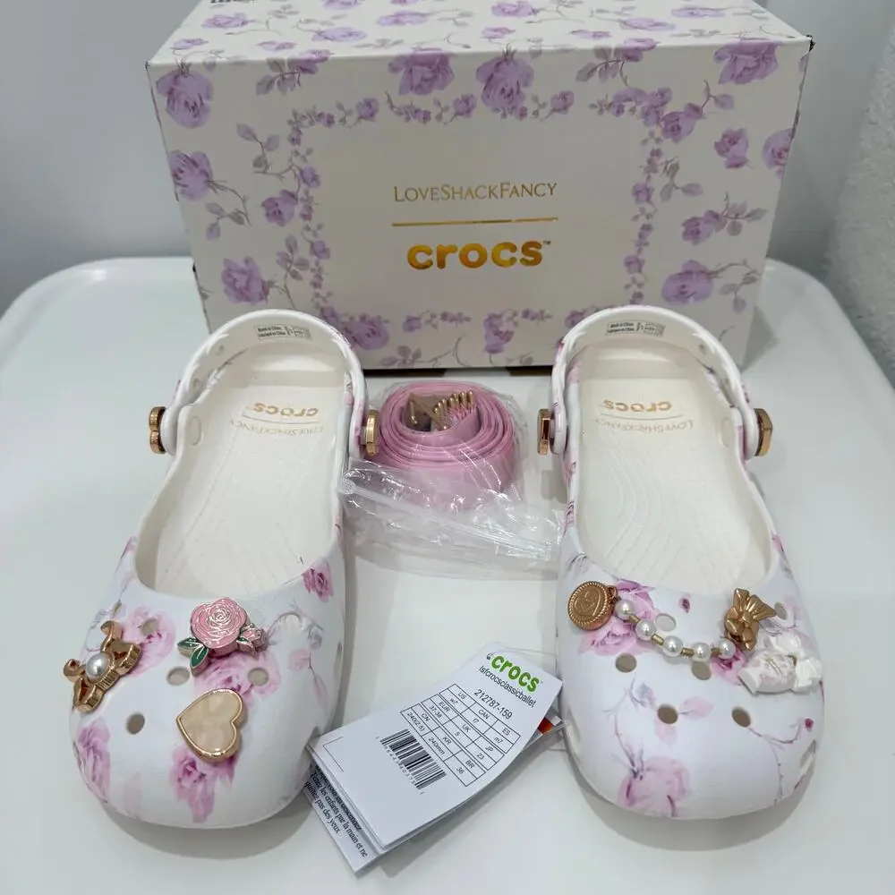 Love Shack Fancy x Crocs Womens Classic Ballet Flat with Straps Size 9 NWT - Picture 8 of 10